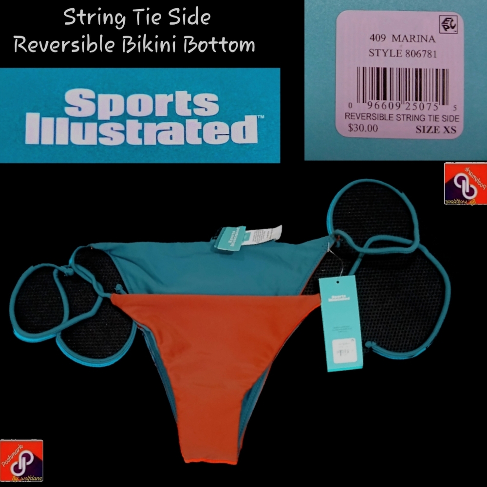 Sports Illustrated Reversible String Tie Bikini Bottom